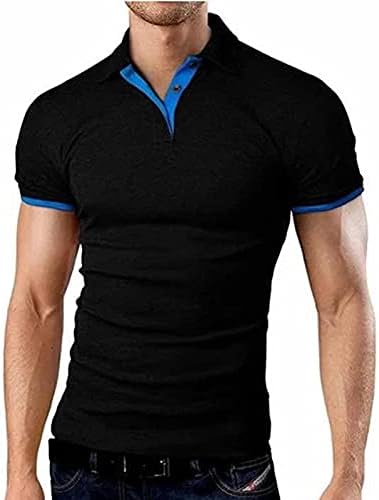 חולצות פולו לגברים של ymosrh חולצות שרוול קצר של גברים חולצות דקיקות מזדמנים של חולצות טלאים צבעוניות חולצות חולצות