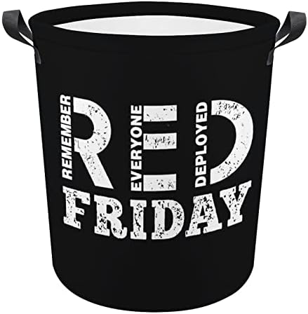 זכור כולם לפרוס אדום שישי-06 סלי כביסה עם ידיות עמיד למים מתקפל עגול בגדי סל אחסון ארגונית