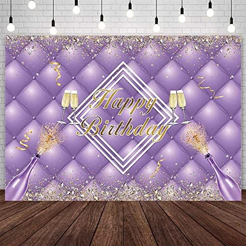 אייבין 7 * 5 רגל גליטר יהלומי ראש המיטה יום הולדת רקע שמפניה יום הולדת צילום רקע סגול למבוגרים שמח מסיבת יום הולדת