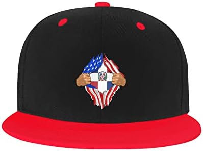 Bolufe U.S. והרפובליקה הדומיניקנית דגלים כובע בייסבול לילדים, יש פונקציה נושמת טובה, נוחות טבעית ונושמת