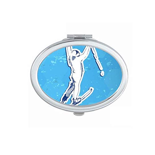 חורף ספורט סנובורד בצבעי מים איור מראה נייד לקפל יד איפור כפול צד משקפיים