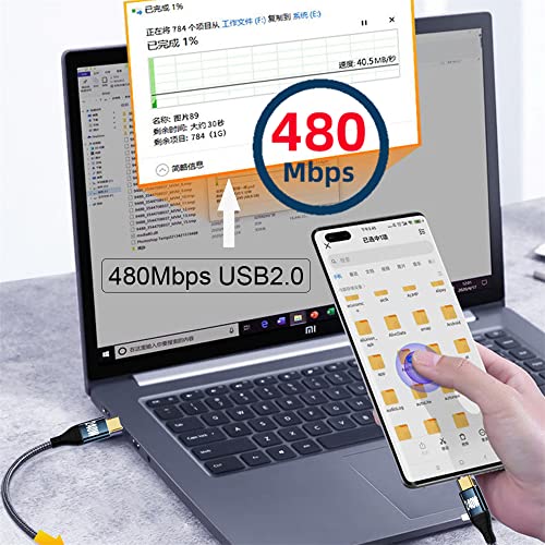 NFHK USB-C 240W Type-C כבל 480 מגהביט לשנייה 48V 5A כלפי מעלה 90 מעלות תואם ל- USB2.0 100 וולט טעינה לטלפון טאבלט מחשב