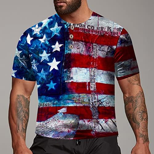 חולצות לגברים גדול וגבוה גברים של אמריקאי דגל פטריוטית קצר שרוול עצמאות יום חולצה חולצות עבור
