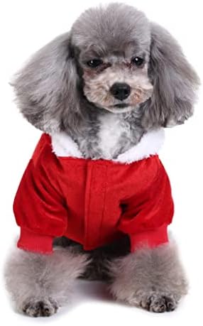 קפוצ'ון לחג המולד של חתול כלב חמוד, תחפושת קוספליי עץ חג המולד של חיות המחמד, תלבושות פליס גורים בגדים חמים בגודל