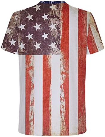 דגל אמריקאי נשים עליונות 4 ביולי חולצת שרוול קצר עניבה צורה טרנדית טייז מזדמנים טייס יום עצמאות יום טי