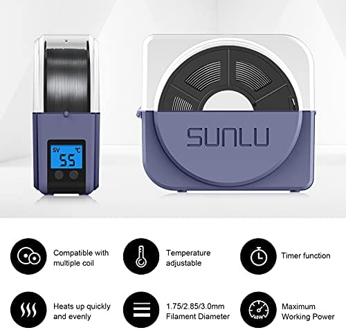 Sunlu 250G PLA נימה 1.75 ממ צרור וקופסת S1 קופסת נימה אפור כחול אפור ， 0.25 קג סליל, 8 גלילים, שחור+לבן+אפור+עץ קציץ+סגול+אפור