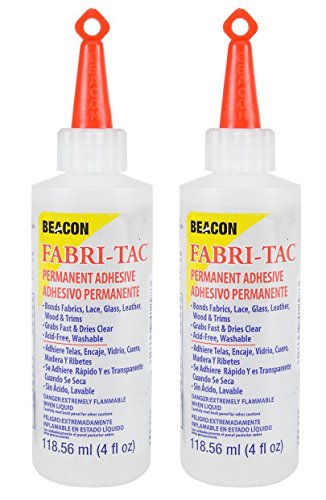 מארז תאום של Beacon Fabri-TAC דבק קבוע / 4 אונקיות / 2 בקבוקים