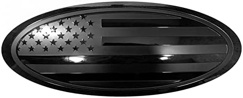 סורג קדמי בגודל 12 אינץ 'דלת זנב אחורי אלומיניום כיסוי אלומיניום אמריקאי סמל דגל שחור אמריקאי עבור Superduty