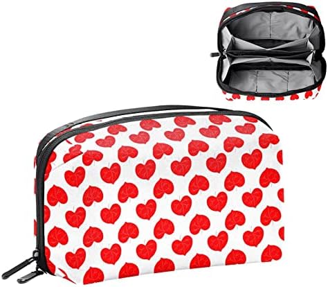 נייד אלקטרוני ארגונית פאוץ שקיות אדום לב נסיעות כבל אחסון תיק עבור כוננים קשיחים, מטען, כוח בנק, אוזניות