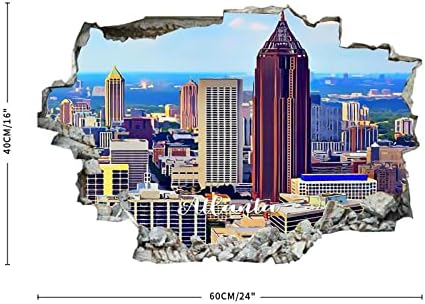קוקוקן אמריקאי ג'ורג'יה מדינת אטלנטה תלת מימד עצמית נשלפת נשלפת דרך הקיר מדבקות קיר ויניל/ציורי קיר מדבקות מדבקות אטלנטה סיטי