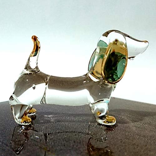 צלמיות מיניאטוריות של סנסוקג'אי דששונד חיות כלבים מפוצצות ביד זכוכית זכוכית קיצוץ זהב קישור מתנה אספנית