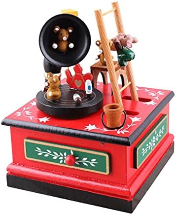 WPYYI שמח-גו-סיבוב סנטה קלאוס קופסת מוסיקה צעצוע של קופסת בית קופסת בית חג מוסיקה לחג המולד מתנה ליום הולדת