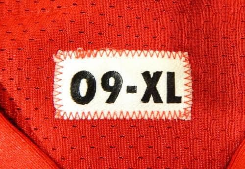 2009 סן פרנסיסקו 49ers Marques Harris 54 משחק נעשה שימוש באדום תרגול ג'רזי XL 3 - משחק NFL לא חתום בשימוש בגופיות