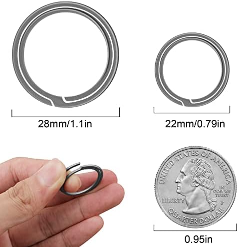 רעיונות לטיטניום טבעת טבעת 6 טבעות מפתח לרכבי מפתחות, 28 20 ממ 2 גודל דחיפת צד מהיר טבעת מהירה, טבעת נעילה למפתחות משרדים