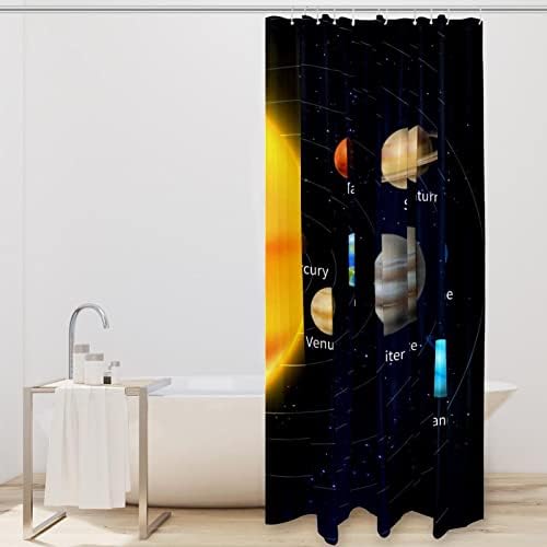 וילון מקלחת Guerotkr, וילון מקלחת בית חווה, וילונות מקלחת אמבטיה, דפוס יקום גלקסי פלנטה של ​​גלקסי, 60x72 ב