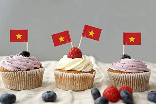 Jbcd וייטנאם דגל קיסם וייטנאמי מיני דגלי עוגות קטנים