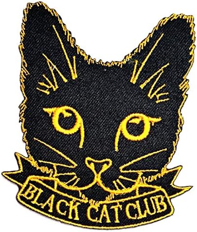 טלאי חתול שחור מצוירים טלאים מצוירים צהוב שחור שחור חתלתול תפור על טלאי ברזל על טלאי אפליקציות רקומים DIY קישוט מלאכה לתיקון
