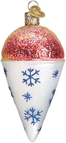 חג המולד של העולם הישן 32254 קישוטים: מתנות חובבי גלידה זכוכית קישוטים מפוצצים לעץ חג המולד, חרוט שלג, צבעוני