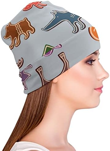 באיקוטואן קריקטורה יער חיות הדפסת כפת כובעי גברים נשים עם עיצובים גולגולת כובע