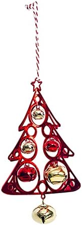 XIOS 2022 תליון מתכת בצורת עץ חג המולד קישוט עץ חג המולד קישוט פעמון קישוט
