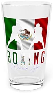 בירה זכוכית ליטר 16 עוז הומוריסטי אגרוף מקסיקני קרבות קיקבוקסינג קיקבוקסר מאוורר חידוש לאומני 16 עוז