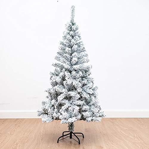 Yumuo 4ft 5ft עץ חג מולד מלאכותי, שלג פרימיום נוהר עץ אורן חג המולד עם רגלי מתכת יציבות, חג דקו-לבן עונתי של 120 סמ