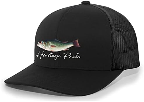 גאווה גאווה אוסף דגי מים מתוקים לרגמוט בס דיג דיג רקום רשת אחורית כובע בייסבול כובע בייסבול