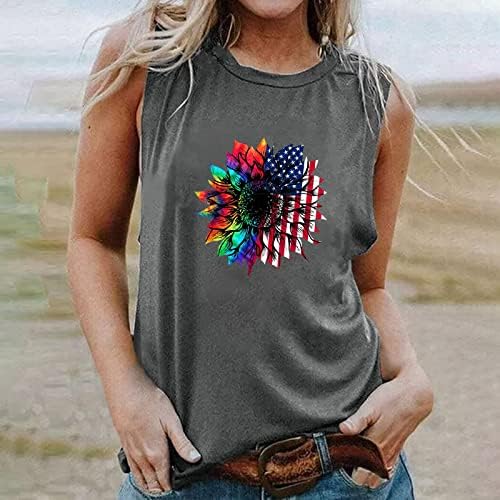 Oplxuo גופיות דגל אמריקאיות לנשים ליום העצמאות חולצות פטריוטיות בקיץ גרפיקה ללא שרוולים רביעית לחולצת טיז יולי