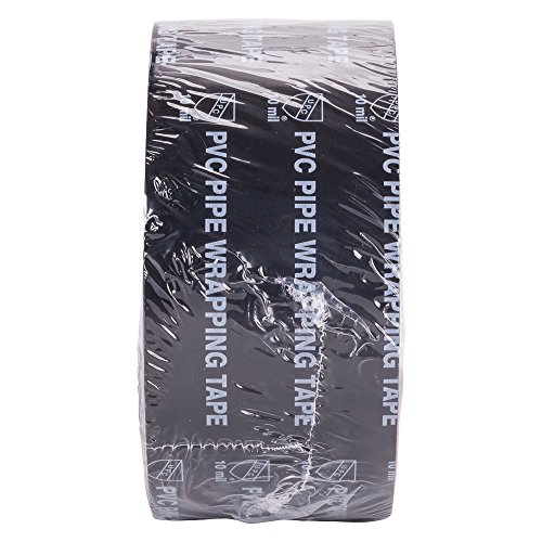 עטוף קל בכל מזג האוויר הגנה על קורוזיה PVC קלטת מודפסת, 2 רוחב, אורך 100 ', 0.010 עבה, שחור