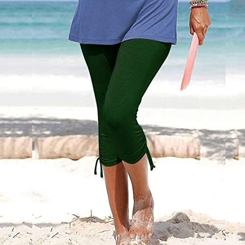 מכנסי קפרי קלאסי קלאסיים לנשים מקיץ מקץ מקץ רך מכנסיים קצוצים חוף נופש חוף מכנסי אורך עגל מזדמנים