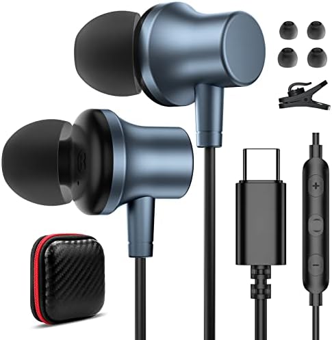 אוזניות מסוג USB מסוג 2-חבילות C אוזניות קווית מגנטית לאייפד 10 סמסונג S23 Ultra S22 S21 S20 Fe Galaxy A53 5G Google Pixel