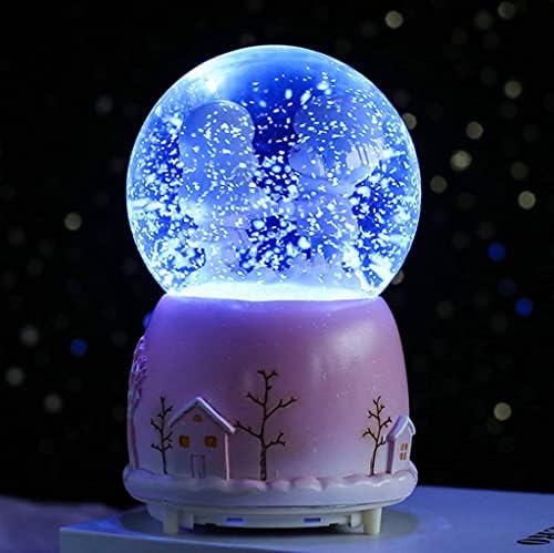 אורות צבע יצירתיים של SEASD צפים פתיתי שלג אור ירח לבן זוג זכוכית כדורי כדור קופסת מוסיקה קופסת יום הולדת טנאבאטה