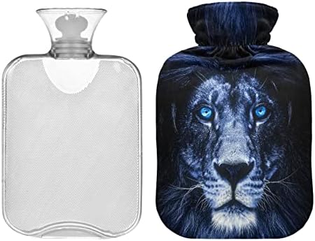 בקבוקי מים חמים עם כיסוי האריה עיני קרח חם מים תיק עבור כאב הקלה, נשים בנות ילדים, מים חמים תיק 2 ליטר