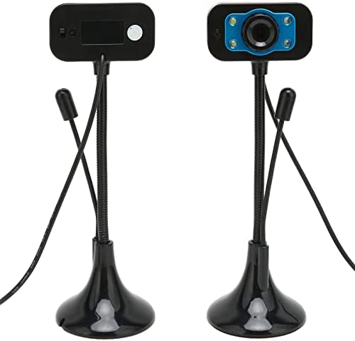 מצלמת רשת זרימת USB, מצלמת אינטרנט של פוקוס HD ידני עם אור LED מילוי ומיקרופון עבור Win10 7 Vista XP עבור אנדרואיד עבור מערכת
