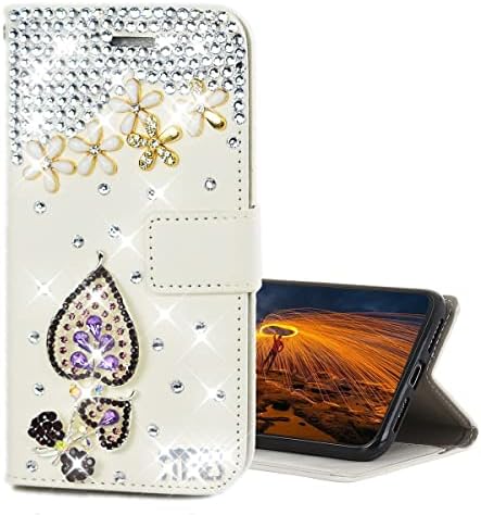 AS -Zeke ארנק נצנצים מארז טלפון תואם ל- Samsung Galaxy S21 Ultra 2021, סדרה תלת מימדית סדרה טחנת רוח פרח פרחוני