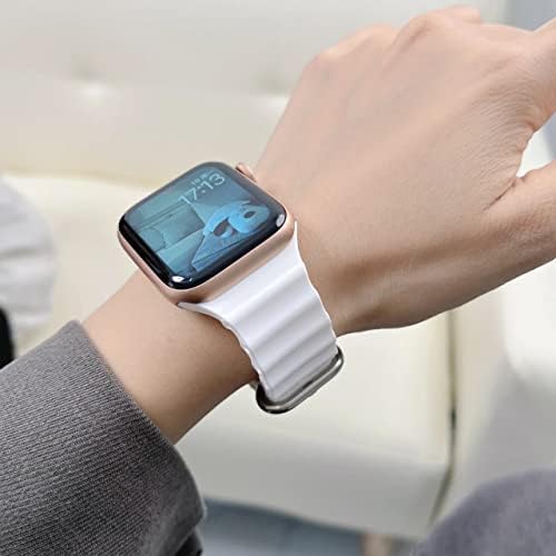 תואם ללהקת האוקיאנוס של Apple Watch, Fluoroelastomer Titanium אבזם מתכוונן רצועת ספורט לולאה לספורט Apple Watch