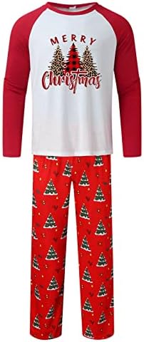 תואם סטים של משפחת חג המולד PJS, חג המולד של שרוול ארוך איילים איילים מגרש מכנסי חג המולד קל משקל תואם PJs למבוגרים