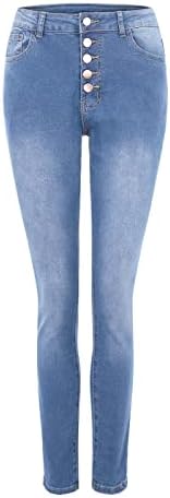 מכנסי שלג בגודל Miashui Plus לנשים 5 דחיפה גבוהה מכנסי ג'ינס מכפתור כיסים קולומביאנים פלוס חליפות נשים בגודל