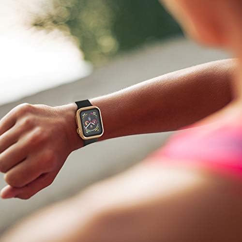 מארז תואם ל- Apple Watch 38 ממ סדרה 3/2/1/עם מגן מסך זכוכית מחוסמת מובנה, פגוש דק במיוחד של מכסה מלא מחשב קשה