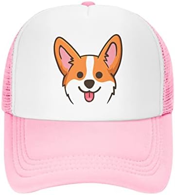 קורגי כלב גברים נשים אופנה בייסבול כובעים, מתכוונן רשת נהג משאית כובעים