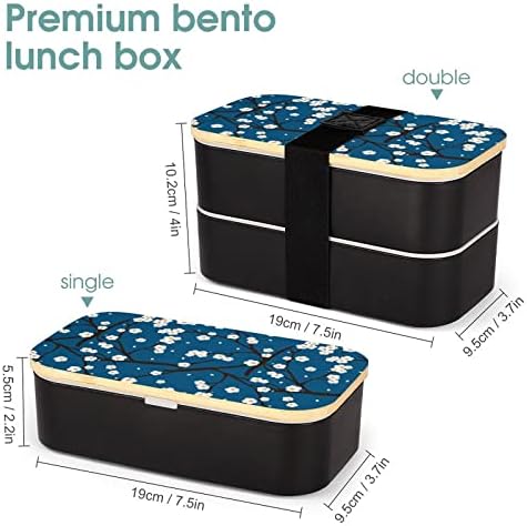 שזיף פריחת שזיף שכבה כפולה קופסת ארוחת צהריים בנטו עם מכשיר ארוחת צהריים לערימה כוללת 2 מכולות