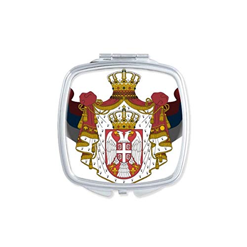 סרביה לאומי סמל המדינה מראה נייד קומפקטי כיס איפור כפול צדדי זכוכית