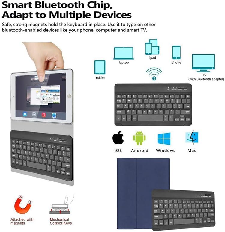 אביזרי טאבלט של MylpdzSwzx עבור Tab Galaxy Samsung A 8.0 2019 SM-T290 SM-T295 8.0 '', דקיק מקלדת בלוטות 'טבליות