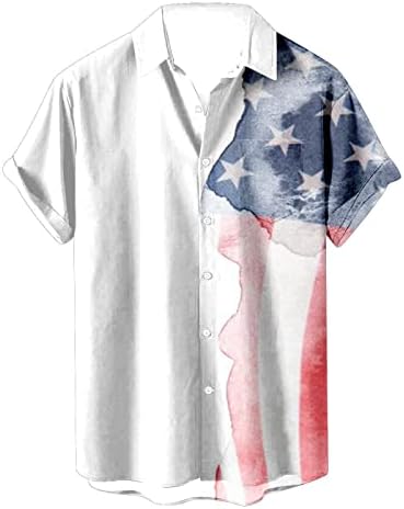 מיאשוי גלימות גברים של אמריקאי דגל פטריוטית חולצות לגברים 4 של יולי גברים של קצר שרוול כפתור למטה חולצות קצר שרוול