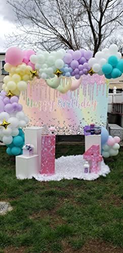 קשת רקע עבור שמח יום הולדת גליטר יהלומים צבעוני בלוני פאייטים יום הולדת צילום רקע ילדי נשים ילדה מתוק 16 יום
