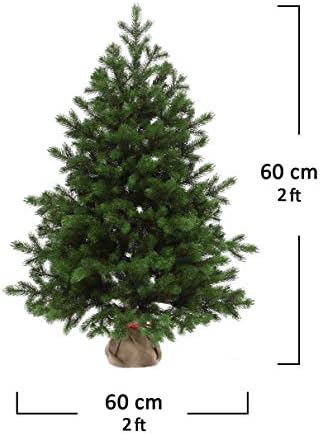 Evexmas Altair עץ חג המולד המלאכותי המסורתי 3ft / 90 סמ, 137 ענפים טיפים PE, כולל. דוכן דקורטיבי ביוטה