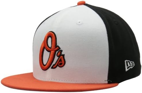 MLB Baltimore orioles קדמי לבן בסיסי 59fifty Cap מצויד