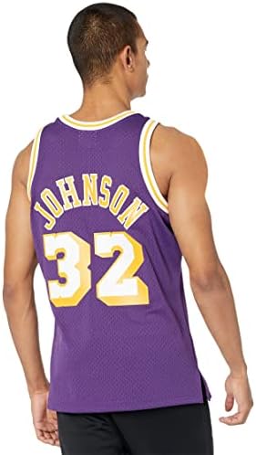 מיטשל ונס NBA Swingman Road Jersey Lakers 84 Magic Johnson Purple XL