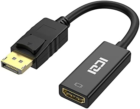 ICZI DisplayPort למתאם HDMI 4K, DP יחידה לכיוונית למתאם כבלים HDMI ממיר מתאם צג מצופה זהב למחשב, שולחן עבודה, מחשב,