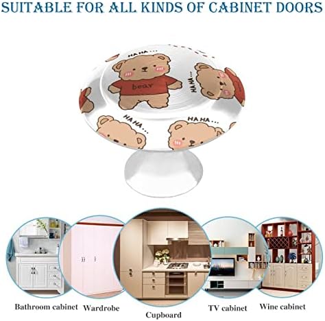 ידיות ארון דקורטיביות רב עיצוב קריסטל מגירה מושך עם 3 ד קריקטורה חזותית דוב קטן עבור מטבח חדר שינה חדר השינה